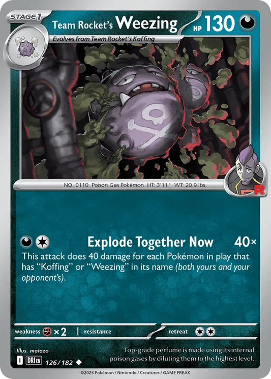 Team Rocket's Weezing 126/182 Uncommon - MissingNo.
