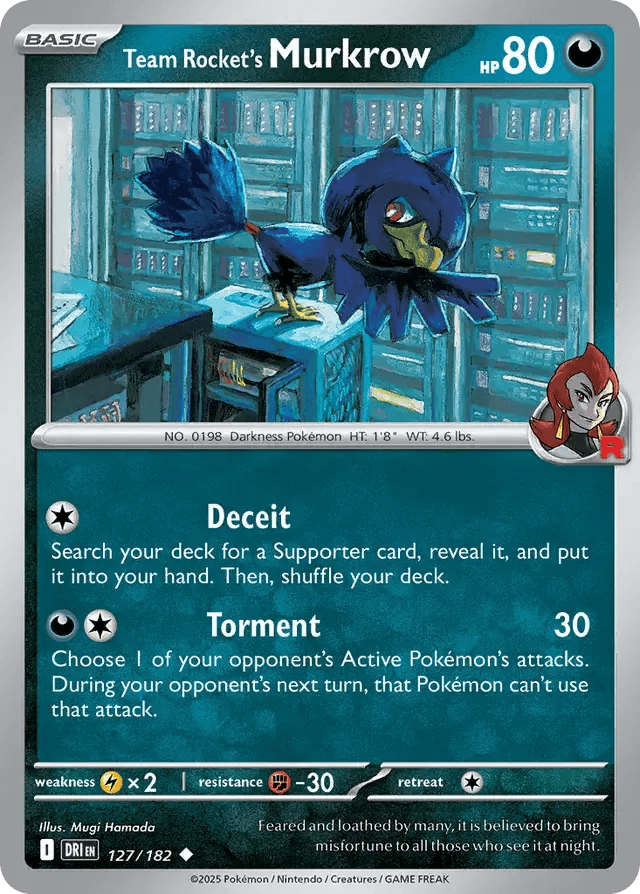 Team Rocket's Murkrow 127/182 Uncommon - MissingNo.
