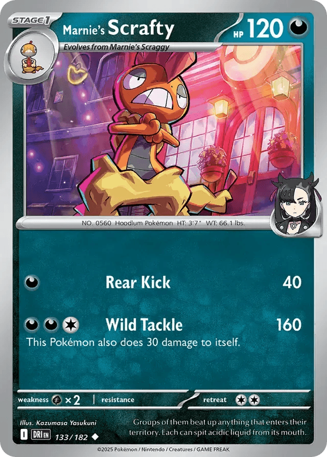 Marnie's Scrafty 133/182 Uncommon - MissingNo.