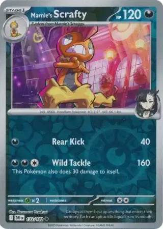 Marnie's Scrafty 133/182 Reverse Uncommon - MissingNo.