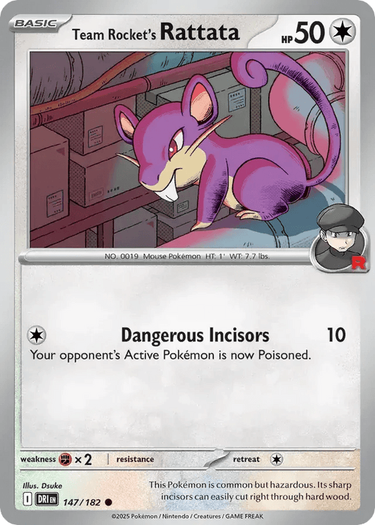 Team Rocket's Rattata 147/182 Common - MissingNo.