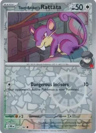 Team Rocket's Rattata 147/182 Reverse Common - MissingNo.