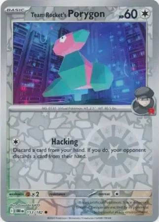 Team Rocket's Porygon 153/182 Reverse Common - MissingNo.