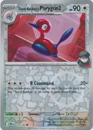 Team Rocket's Porygon2 154/182 Reverse Common - MissingNo.