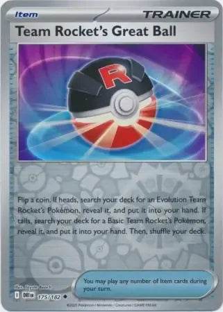 Team Rocket's Great Ball 175/182 Reverse Uncommon - MissingNo.