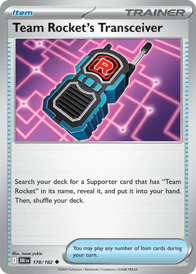 Team Rocket's Tranceiver 178/182 Uncommon - MissingNo.