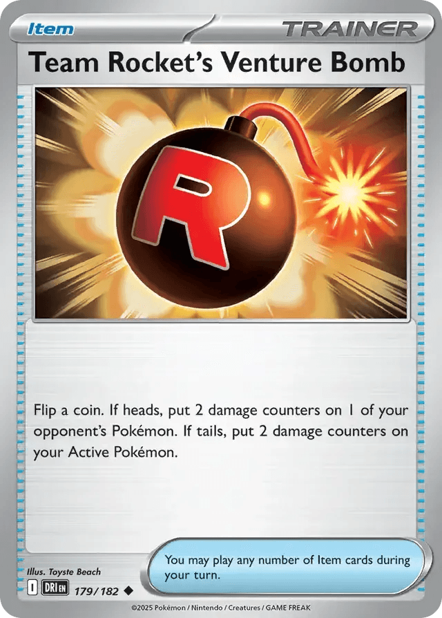Team Rocket's Venture Bomb 179/182 Uncommon - MissingNo.