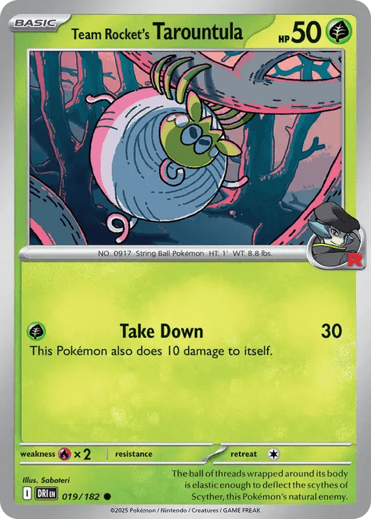 Team Rocket's Tarountula 19/182 Common - MissingNo.