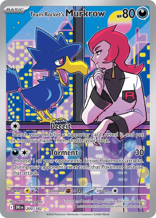 Team Rocket's Murkrow 200/182 Illustration Rare - MissingNo.