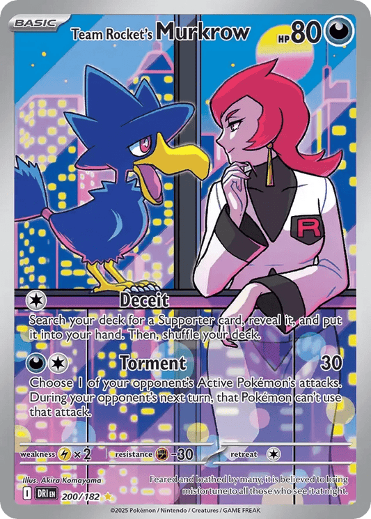 Team Rocket's Murkrow 200/182 Illustration Rare - MissingNo.