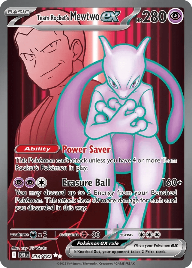 Team Rocket's Mewtwo ex 213/182 Ultra Rare ex - MissingNo.