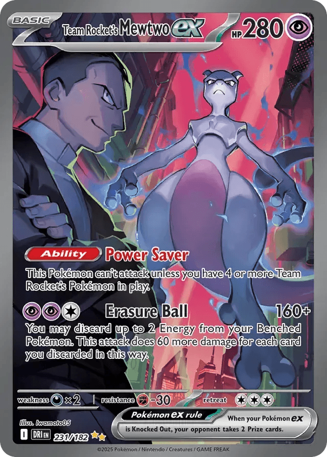 Team Rocket's Mewtwo ex 231/182 Special Illustration Rare ex - MissingNo.