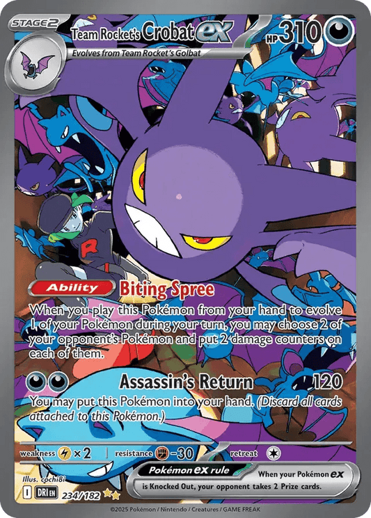 Team Rocket's Crobat ex 234/182 Special Illustration Rare ex - MissingNo.