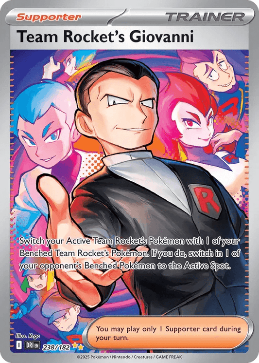 Team Rocket's Giovanni 238/182 Special Illustration Rare - MissingNo.
