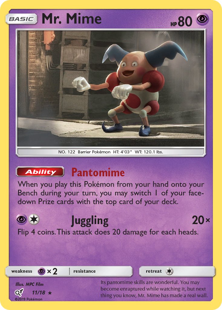 Mr. Mime 11/18 Holo Rare - MissingNo.