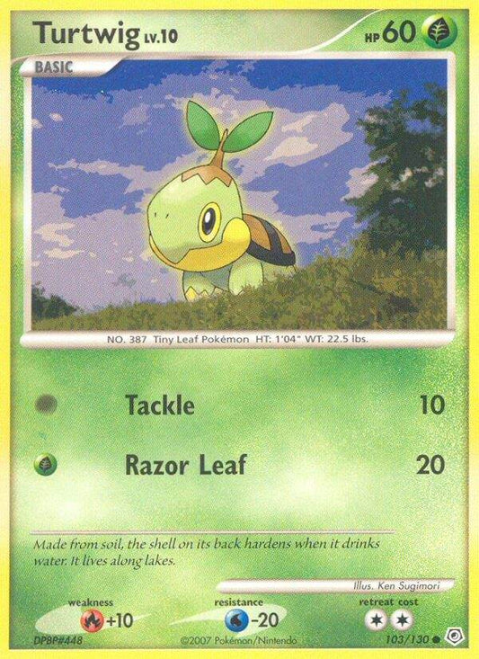Turtwig 103/130 Reverse Holo Stamp Burger King Collection 2008 - MissingNo.