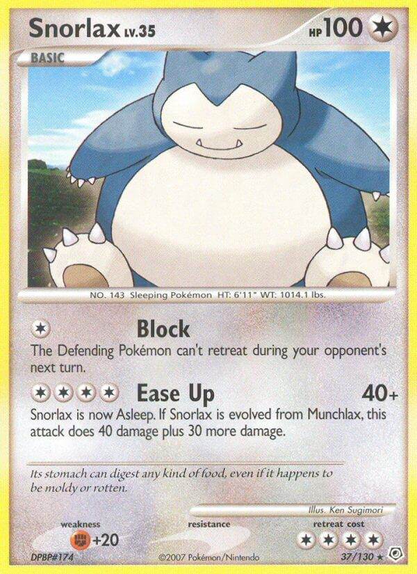 Snorlax 37/130 Reverse Rare - MissingNo.