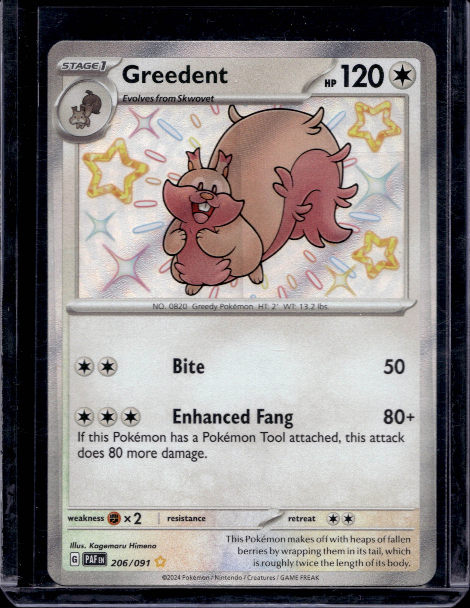 Greedent 206/91 Shiny Rare - MissingNo.