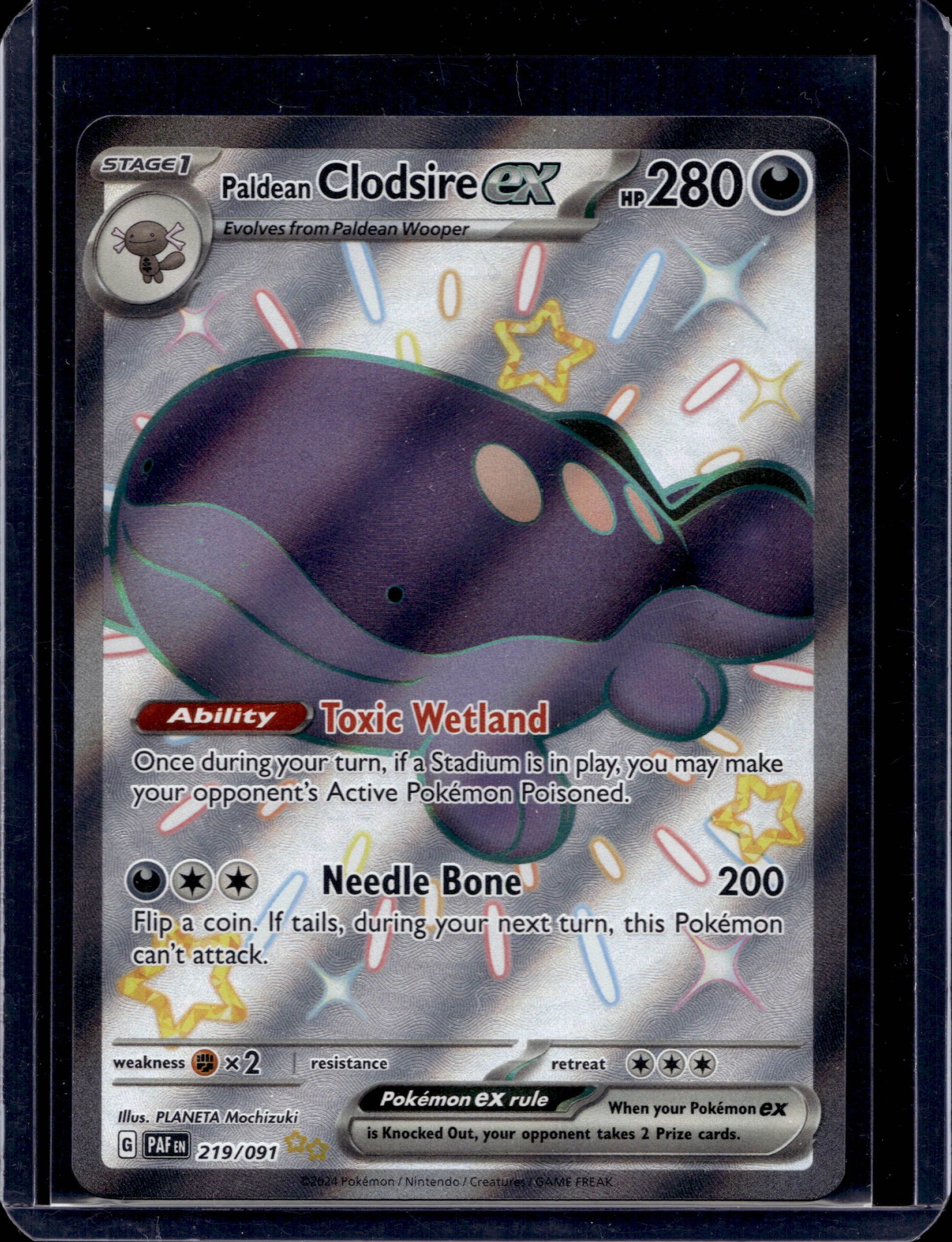 Paldean Clodsire ex 219/91 Shiny Ultra Rare ex - MissingNo.