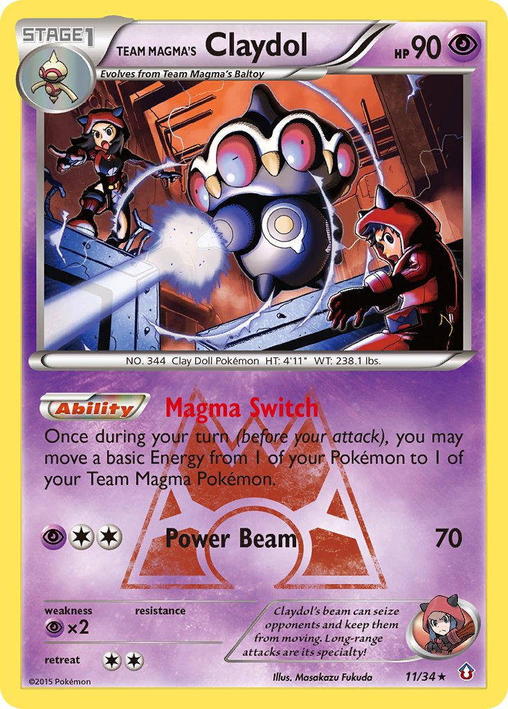 Team Magma's Claydol 11/34 Holo Rare - MissingNo.