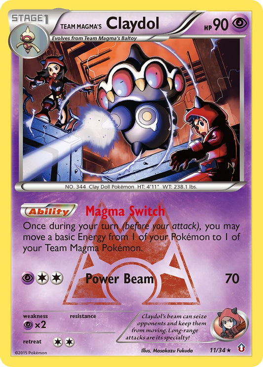 Team Magma's Claydol 11/34 Reverse Rare - MissingNo.