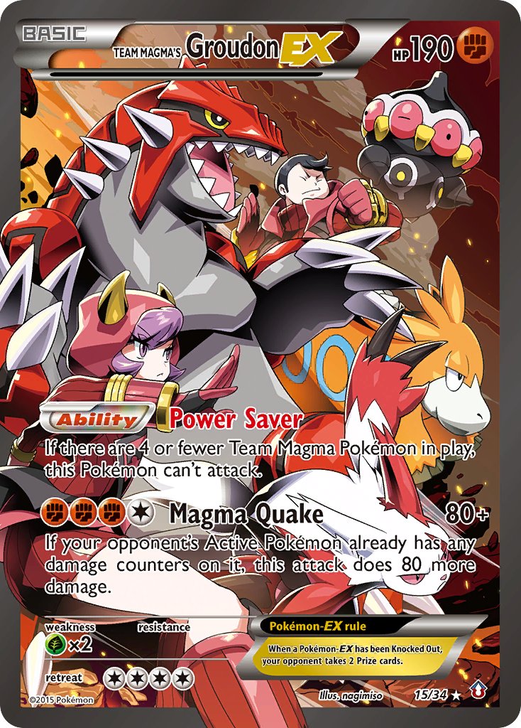 Team Magma's Groudon EX 15/34 Holo Rare EX - MissingNo.