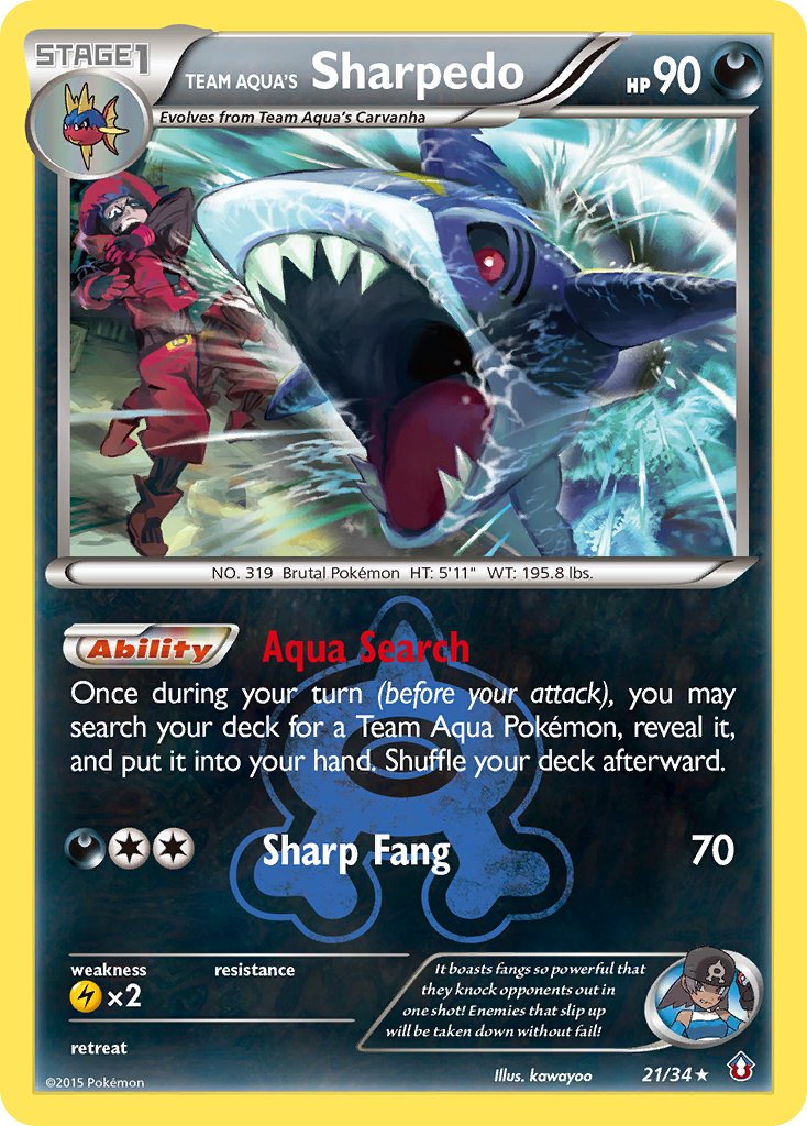 Team Aqua's Sharpedo 21/34 Holo Rare - MissingNo.