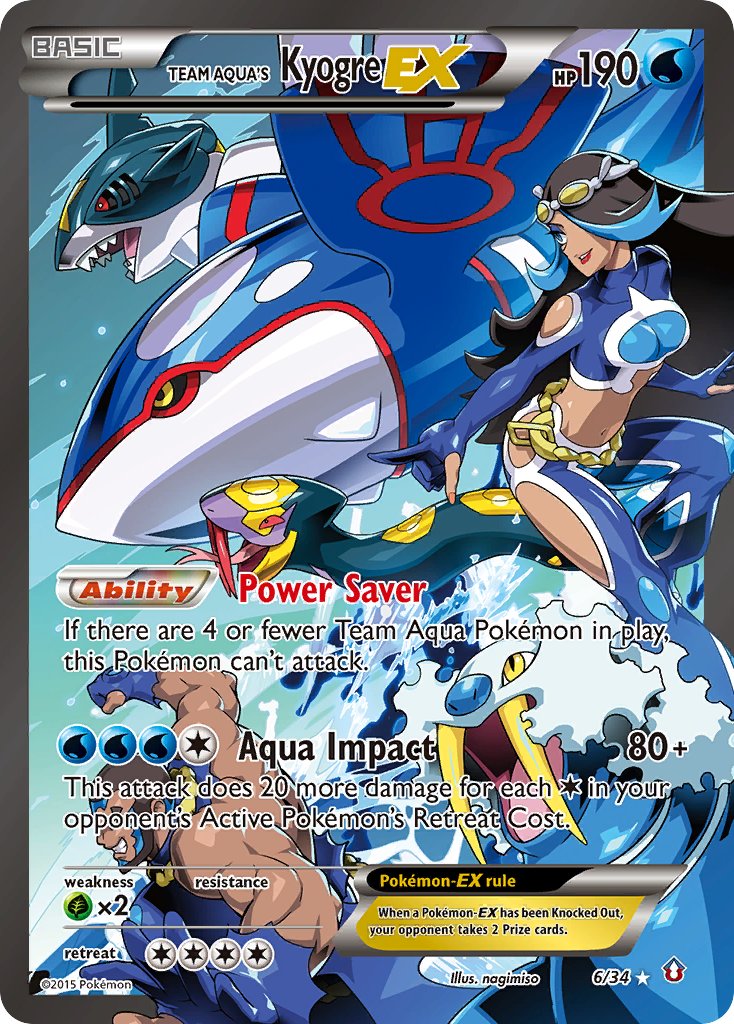 Team Aqua's Kyogre EX 6/34 Holo Rare EX - MissingNo.