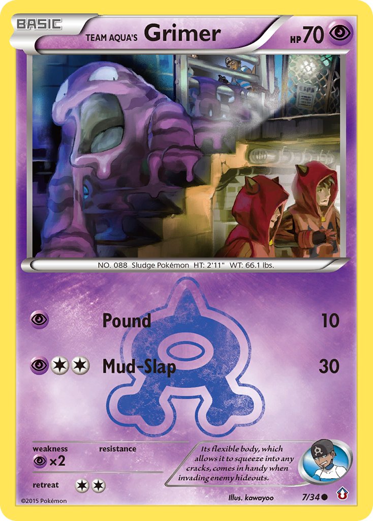 Team Aqua's Grimer 7/34 Common - MissingNo.