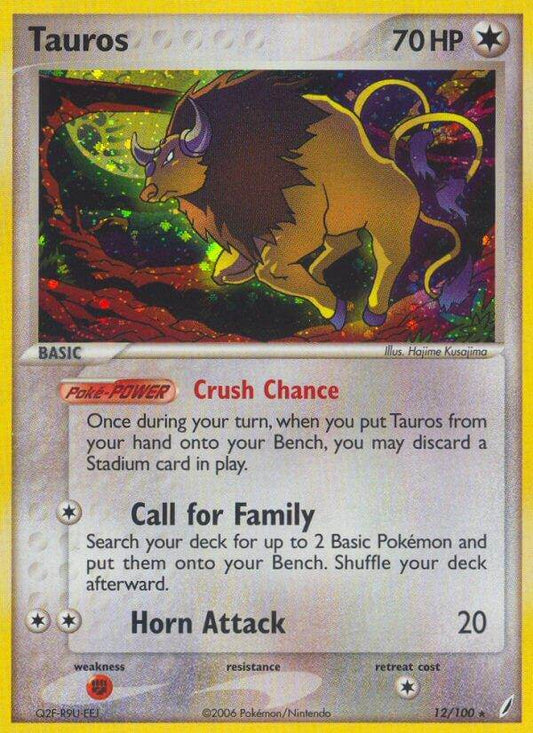 Tauros 12/100 Holo Rare - MissingNo.