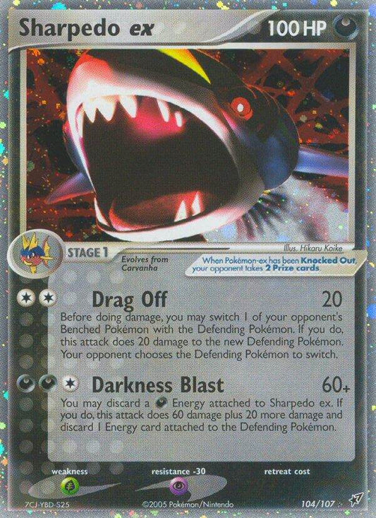 Sharpedo ex 104/107 Holo Rare ex - MissingNo.