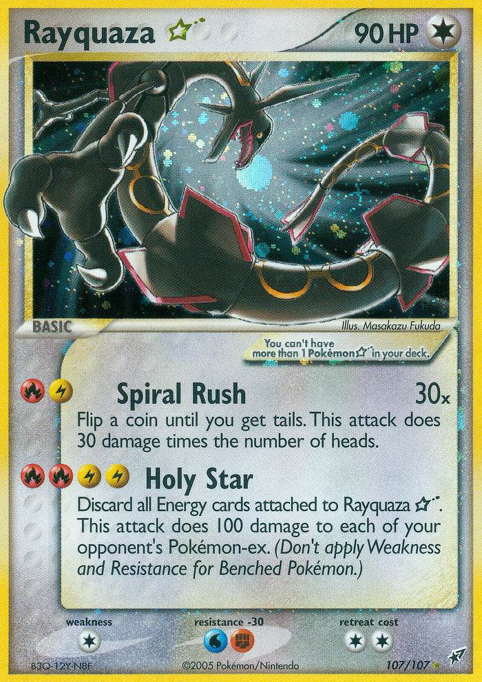 Rayquaza ? 107/107 Holo Rare Gold Star - MissingNo.