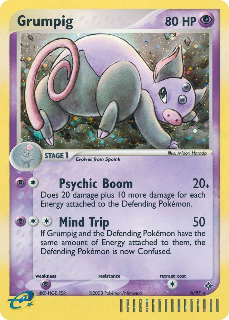 Grumpig 6/97 Reverse Rare - MissingNo.