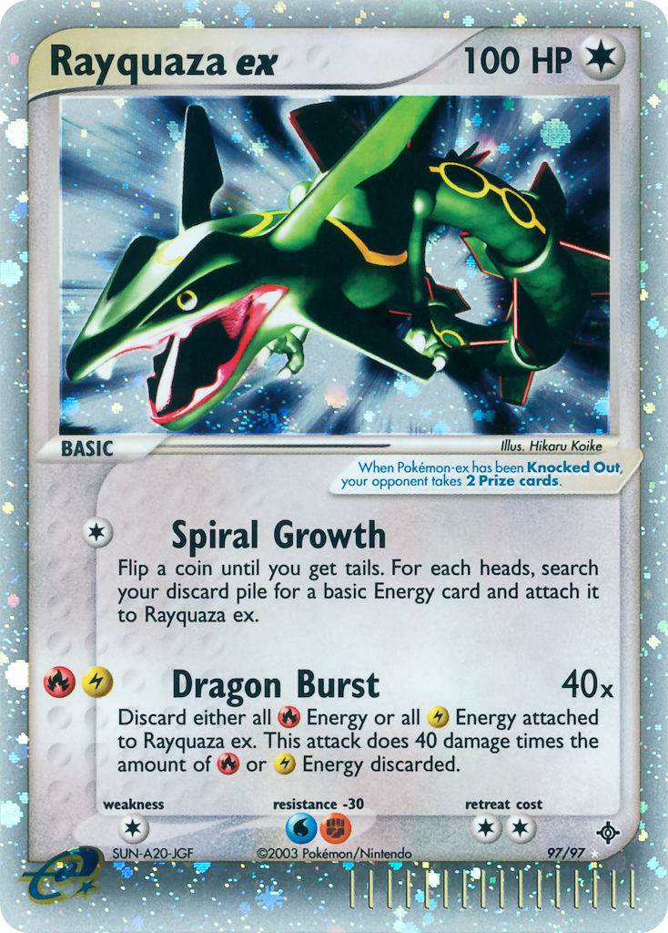 Rayquaza ex 97/97 Holo Rare ex - MissingNo.