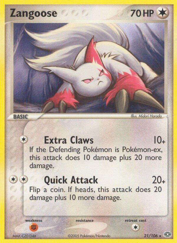 Zangoose 21/106 Reverse Rare - MissingNo.