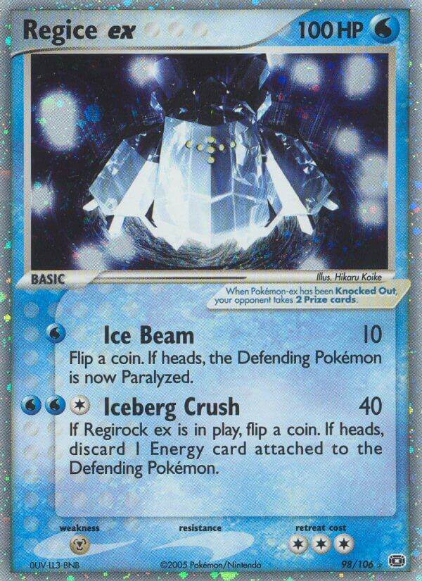 Regice ex 98/106 Holo Rare ex - MissingNo.