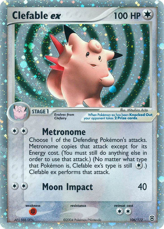 Clefable ex 106/112 Holo Rare ex - MissingNo.