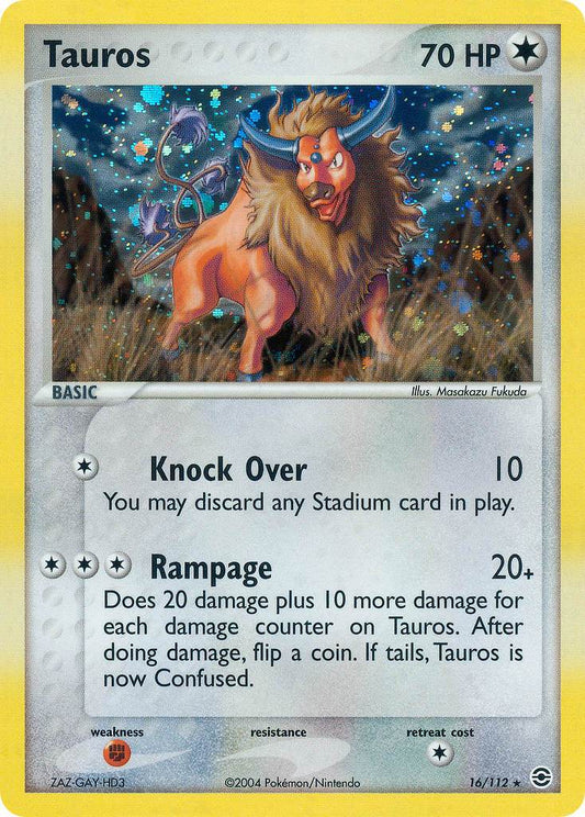 Tauros 16/112 Reverse Rare - MissingNo.
