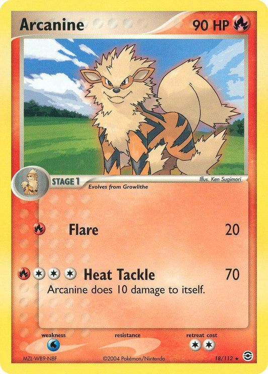 Arcanine 18/112 Reverse Rare - MissingNo.