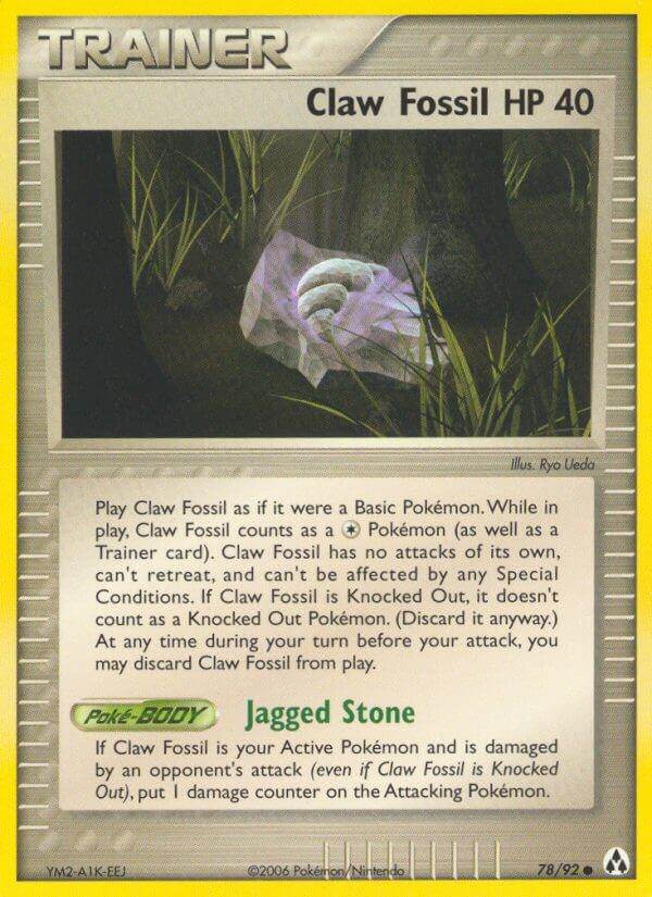 Claw Fossil 78/92 Reverse Common - MissingNo.