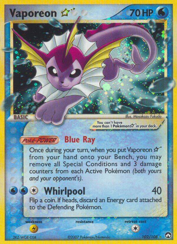 Vaporeon ? 102/108 Holo Rare Gold Star - MissingNo.