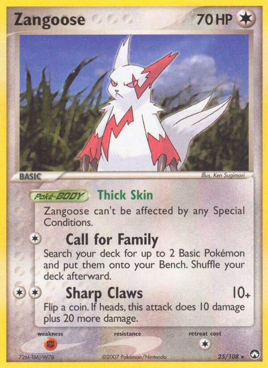 Zangoose 25/108 Reverse Rare - MissingNo.