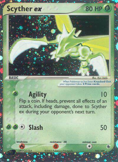 Scyther ex 102/109 Holo Rare ex - MissingNo.