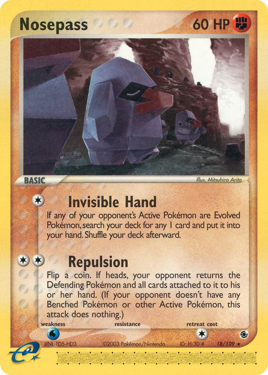 Nosepass 18/109 Reverse Rare - MissingNo.