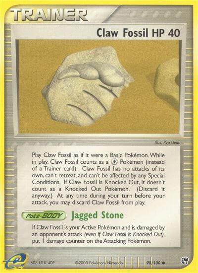 Claw Fossil 90/100 Reverse Common - MissingNo.