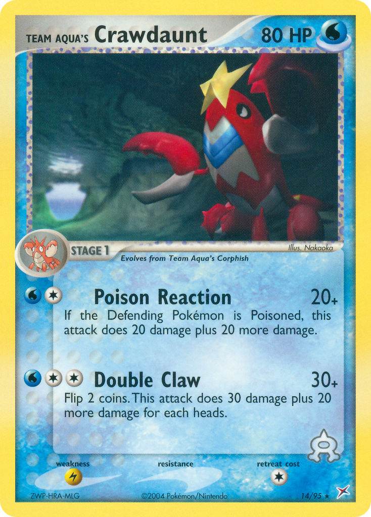 Team Aqua's Crawdaunt 14/95 Reverse Rare - MissingNo.
