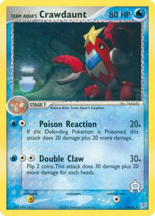 Team Aqua's Crawdaunt 14/95 Reverse Rare - MissingNo.