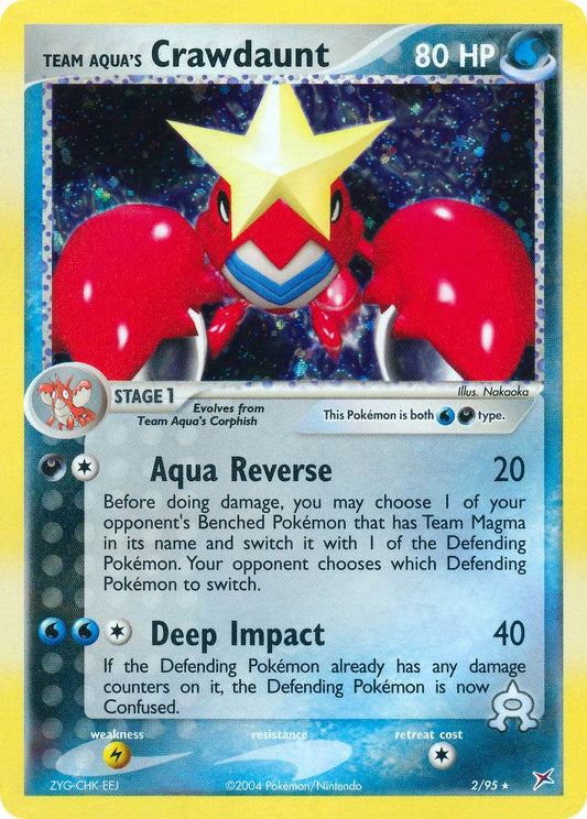 Team Aqua's Crawdaunt 2/95 Holo Rare - MissingNo.