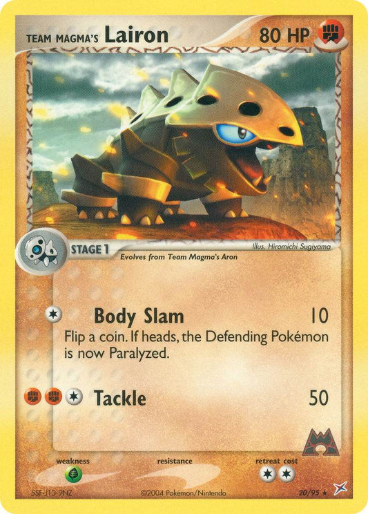 Team Magma's Lairon 20/95 Reverse Rare - MissingNo.