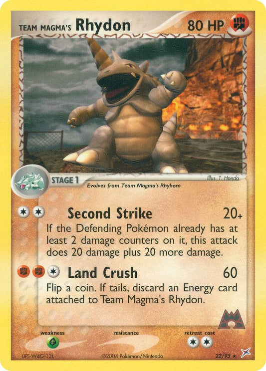 Team Magma's Rhydon 22/95 Reverse Rare - MissingNo.